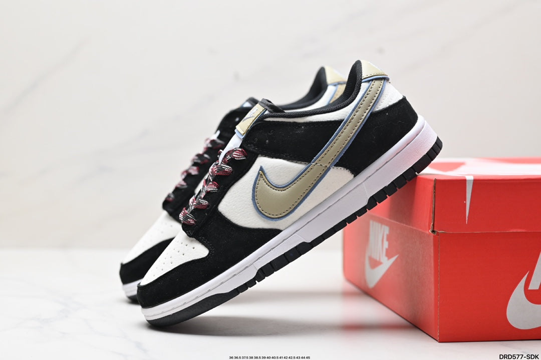 Nike Dunk Low LX Camoscio Nero Team Gold (Donna)